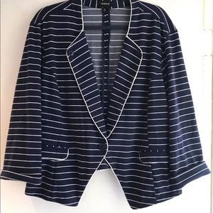 Torrid Blue & White Striped Blazer